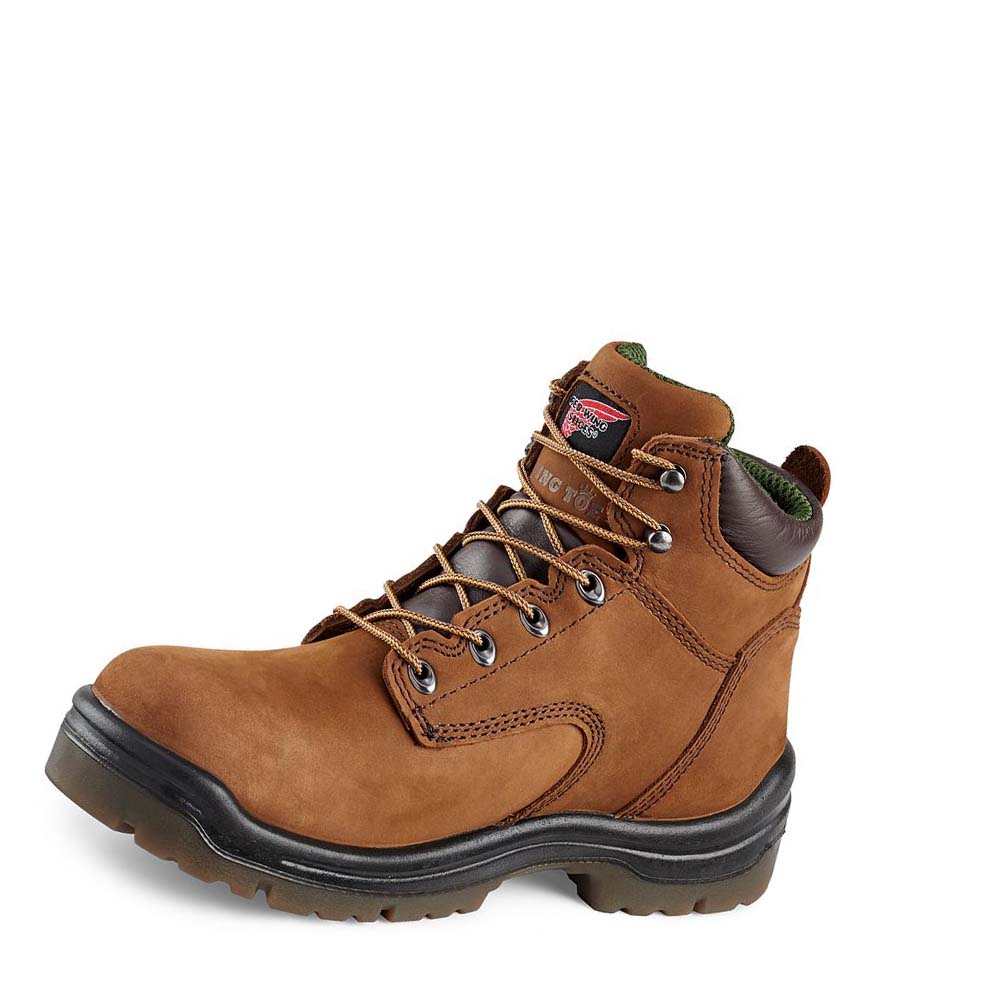 Red Wing King Toe® 6-inch Safety Toe Men's Waterproof Boots Brown | ZA 358LIS